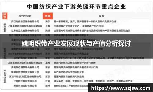 姚明织带产业发展现状与产值分析探讨